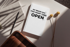 ADHD notebook cover SVG featuring a chaos brain inspired design, suitable for creating journal, planner, and notebook covers using Cricut or Silhouette, ideal for expressive and creative designs.
