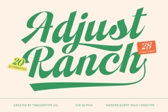 Adjust Ranch - Modern Script Bold Logotype Product Image 1