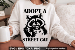 Adopt a street cat SVG -Vintage Funny Raccoon Design Product Image 1