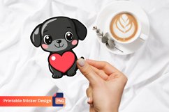 Adorable Animal With Heart Sticker, Cute Animal Sticker Product Image 1
