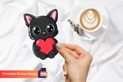 Adorable Animal With Heart Sticker, Cute Animal Sticker Product Image 1