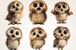 Adorable Baby Owl 28 PNG Cute Owl Clipart Transparent BG Product Image 2