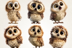 Adorable Baby Owl 28 PNG Cute Owl Clipart Transparent BG Product Image 3