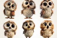 Adorable Baby Owl 28 PNG Cute Owl Clipart Transparent BG Product Image 4