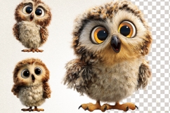 Adorable Baby Owl 28 PNG Cute Owl Clipart Transparent BG Product Image 6