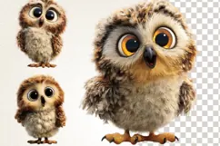Adorable Baby Owl 28 PNG Cute Owl Clipart Transparent BG Product Image 6