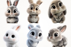 Cute Bunny 40 PNG Clipart Bundle 4K UHD Design Bundles Product Image 5