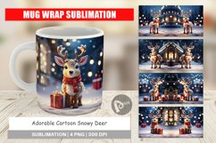 Mug Wrap Design Adorable Snowy Deer Product Image 1