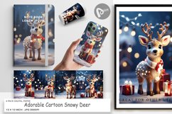 Digital Paper Adorable Snowy Deer Product Image 1