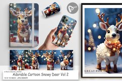 Digital Paper Adorable Snowy Deer Product Image 1