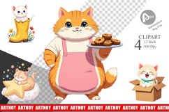 Adorable Cat Clipart Product Image 1
