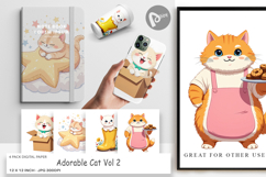 Digital Paper Adorable Cat Product Image 1