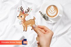 Adorable Christmas Deer Sticker, Christmas Sticker Product Image 1