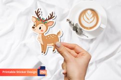Adorable Christmas Deer Sticker, Christmas Sticker Product Image 1