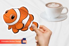 Adorable Clown Fish Sticker, Tropical Fish Wall Art Product Image 1