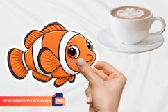 Adorable Clown Fish Sticker, Tropical Fish Wall Art Product Image 1