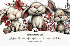 Adorable Easter Bunny Surrounded by Spring Flowers Product Image 1