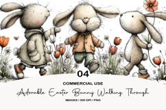Adorable Easter Bunny Walking Through Spring Garden Product Image 1