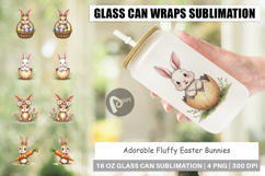 Fluffy Easter Bunnies Glass Can Product Image 1