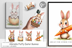 Fluffy Easter Bunnies Digital Paper Product Image 1
