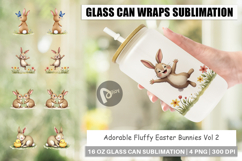 Fluffy Easter Bunnies Glass Can Product Image 1