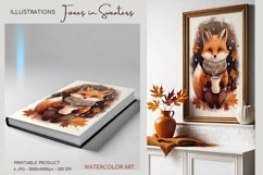 Adorable Foxes in Sweaters - Watercolor Illustrations 6 JPG Product Image 5