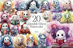 Adorable Ghost Watercolor Sublimation Bundle Product Image 1