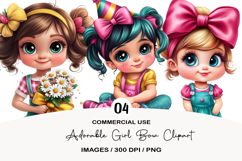 Adorable Girl Bow Clipart Product Image 1