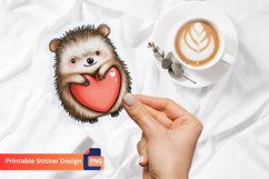 Adorable Hedgehog and Heart Sticker Product Image 1