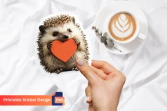 Adorable Hedgehog and Heart Sticker Product Image 1