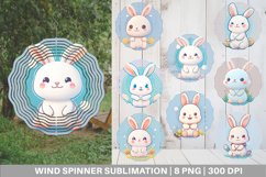 Wind Spinner Adorable Kawaii Bunny | Sublimation Spinner Des Product Image 1