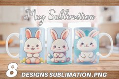 Adorable Kawaii Bunny | Mug sublimation design Product Image 1