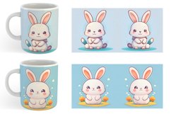 Adorable Kawaii Bunny | Mug sublimation design Product Image 6