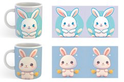 Adorable Kawaii Bunny | Mug sublimation design Product Image 2