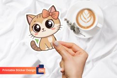Adorable Kawaii Cat Sticker, Kawaii Cat Art, Kawaii Animal Product Image 1
