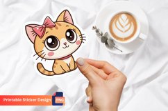 Adorable Kawaii Cat Sticker, Kawaii Cat Art, Kawaii Animal Product Image 1