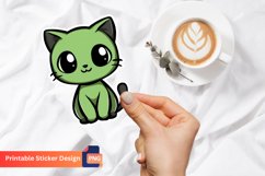 Adorable Kawaii Cat Sticker, Cute Animal Sticker Product Image 1