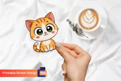 Adorable Kawaii Cat Sticker, Kawaii Cat Art, Kawaii Animal Product Image 1