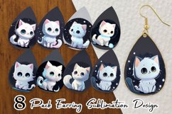 Adorable Little Baby Cat Earring teardrop sublimation design Product Image 1