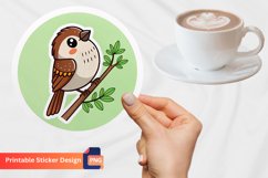 Adorable Sparrow Sticker, Bird Sticker, Sparrow Illustration Product Image 1