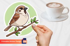 Adorable Sparrow Sticker, Bird Sticker, Sparrow Illustration Product Image 1