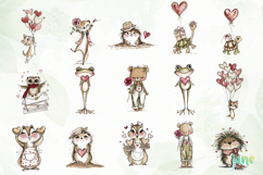 Adorable Valentine Animals Clipart Product Image 2