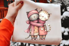 Adorable Valentine Cat Couple Clipart Product Image 2
