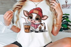 Adorable Valentine Cow Sublimation PNG Design Product Image 2