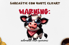 Sarcastic Cow PNG Sublimation Design. Product Image 1