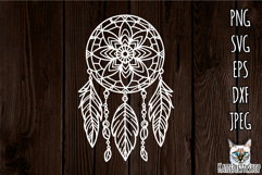 Dream Catcher SVG papercut, dreamcatcher laser cut file. Product Image 1