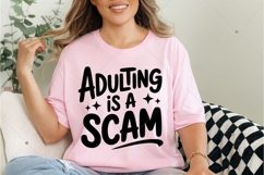 Adulting Is a Scam SVG PNG, Funny Sarcastic Sublimation Product Image 2