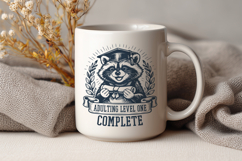 Adulting Level One Complete SVG - Funny Graduation Raccoon Product Image 3