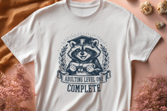 Adulting Level One Complete SVG - Funny Graduation Raccoon Product Image 2