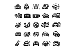 Advanced Car Menu Icons Black and White Set Design Product Image 1